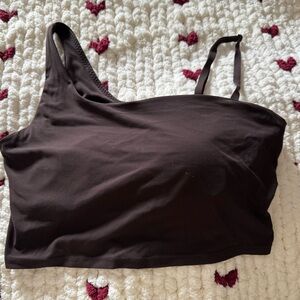 Brown One-Shoulder Crop Top